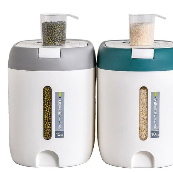 Stylish Large Food Storage Containers with Lids and Airtight Rice Dispenser - Picture 10 of 14
